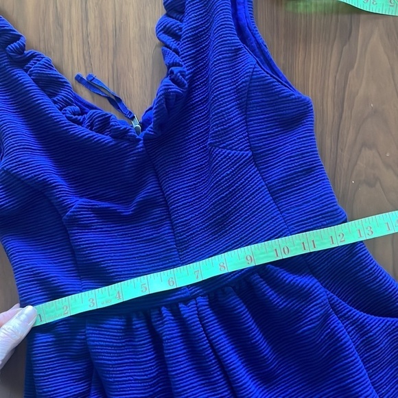 Anthropologie Maeve Ridged Ruffles Dress in Royal Blue - Picture 10 of 11